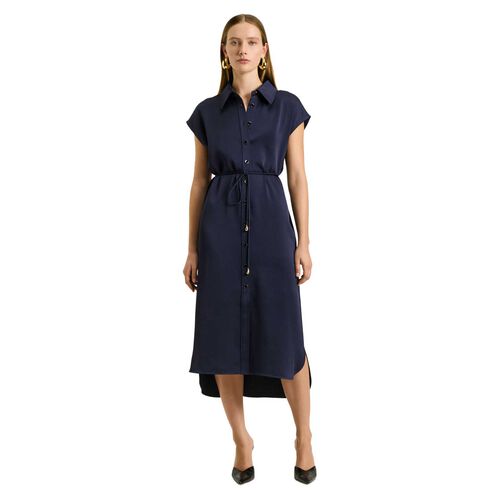 Veronika Maine Crepe Back Satin Shirtdress